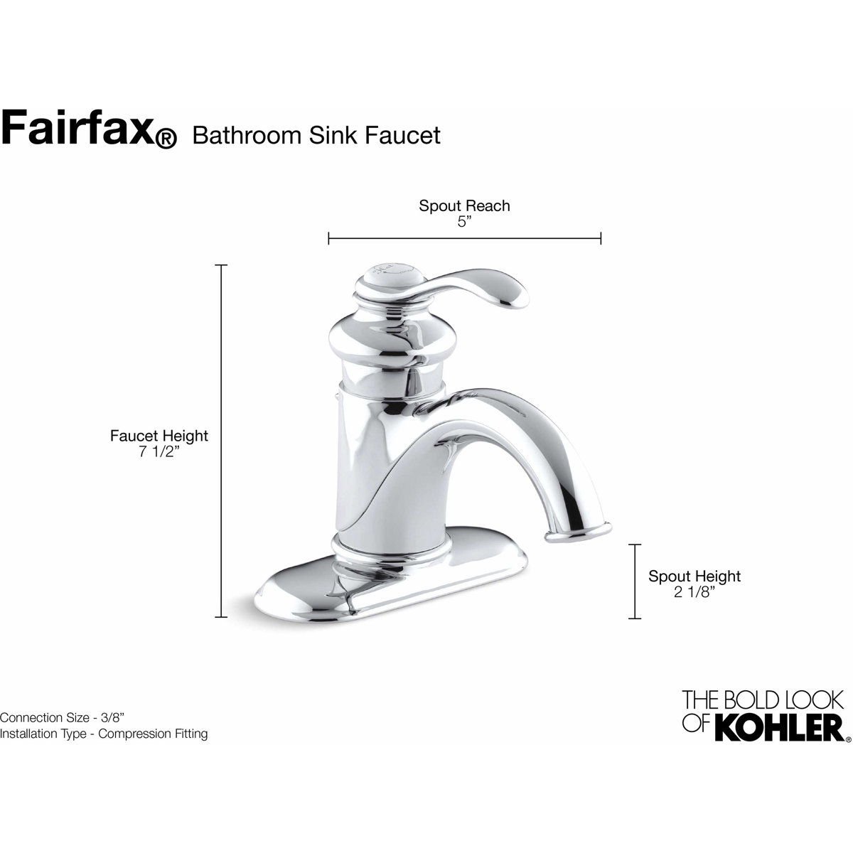 Kohler Fairfax Single Hole Bathroom Faucet With Drain Assembly   Default Name 